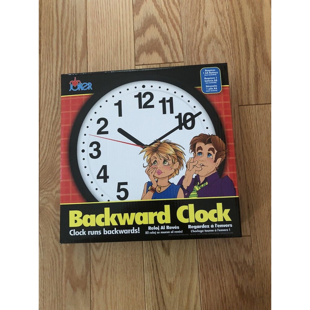 Loftus Joker Backward Clock, Runs Backwards Novelty Fun Joke Gag Comic Silly